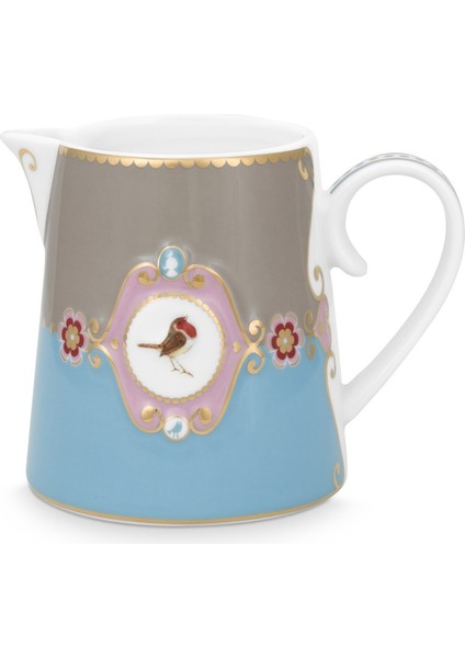 Love Birds Mavi Haki Madalyon Desenli Sütlük 270 ml
