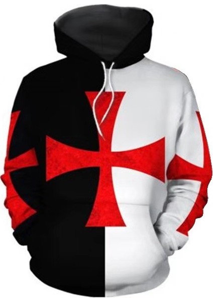 Erkek Ortaçağ Tapınak Şövalyesi 3D Sweatshirt Hoodies (Yurt Dışından)