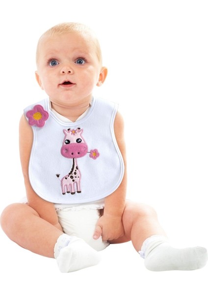 Zürafa Figürlü Yandan Cırtlı Mama Önlüğü