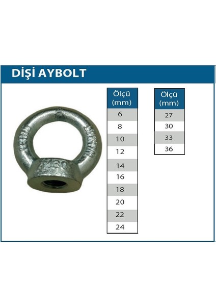 Nalbur Center Dişi Aybolt 27 mm 1 Adet