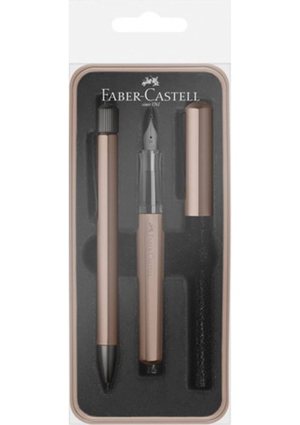 Faber Hexo Dolma ve Tükenmez Kalem Set Bronz