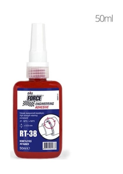 Force Kenetleyiciler / Ems Force Rt-38 Rulman Kenetleyici (Çok Yüksek Kuvvet) 50ML 2 Adet