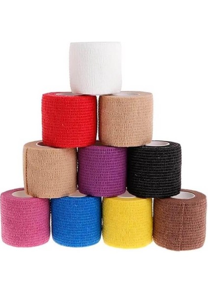 Kendinden Yapışkanlı Elastik Coban Bandaj Sarı Renkli 5 cm