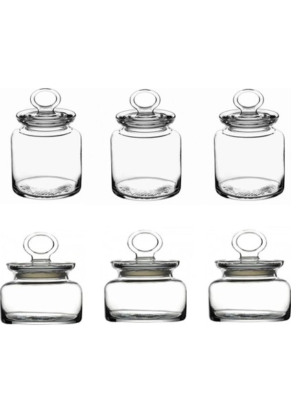 Kitchen Cam Kapaklı Kavanoz Seti Takımı 6 Parça 2 Boy
