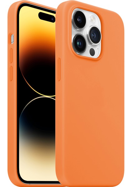 Buff iPhone 14 Pro Rubber Fit Kılıf Light Orange