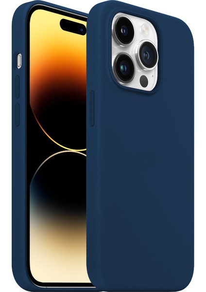 Buff iPhone 14 Pro Rubber Fit Kılıf Navy Blue