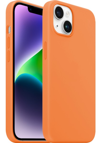 Buff iPhone 14 Plus Rubber Fit Kılıf Light Orange