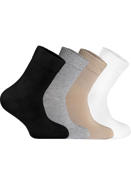 Nova Socks Kadın 4'lü Bambu Lastiksiz Sıkmayan Extra Rahat Şeker Çorabı / Çorap