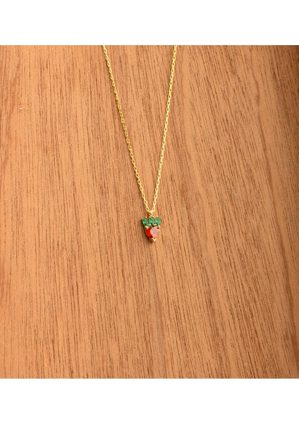 925 Ayar Gümüş Çilek Figürlü Çıtır Kolye indirimleri