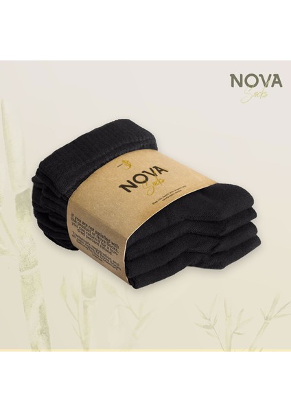 Nova Socks Kadın 4'lü Bambu Lastiksiz Sıkmayan Extra Rahat Şeker Çorabı / Çorap