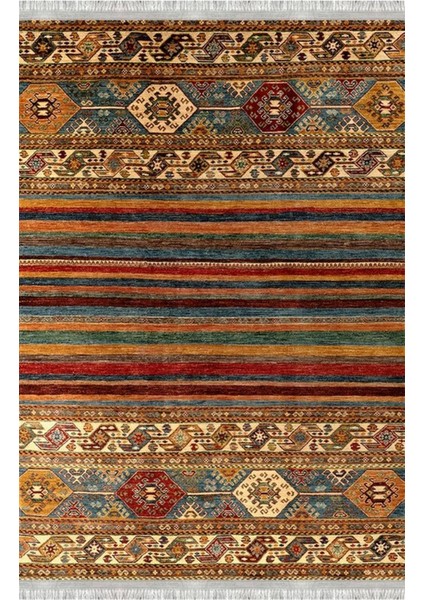 Homier Collection Kısa Saçaklı, Cotton Serisi Yıkanabilir Kaymaz Taban Antibakteriyel Kilim OT-4053A