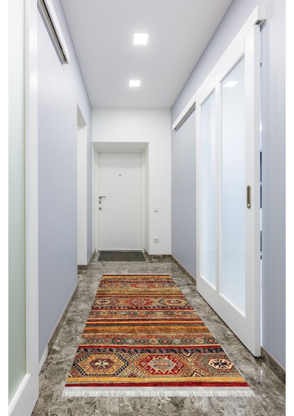 Homier Collection Kısa Saçaklı, Cotton Serisi Yıkanabilir Kaymaz Taban Antibakteriyel Kilim OT-4077A