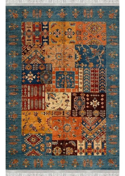 Homier Collection Kısa Saçaklı, Cotton Serisi Yıkanabilir Kaymaz Taban Antibakteriyel Kilim OT-4028A