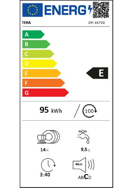 DFI 46700 Tam Ankastre Dijital Ekranlı Bulaşık Makinesi 7 Programlı 14 Kişilik 60 cm 114270022 - 114270009