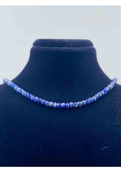 Lapis Lazuli Doğal Taş Kolye Faset Kesim 3*4 mm