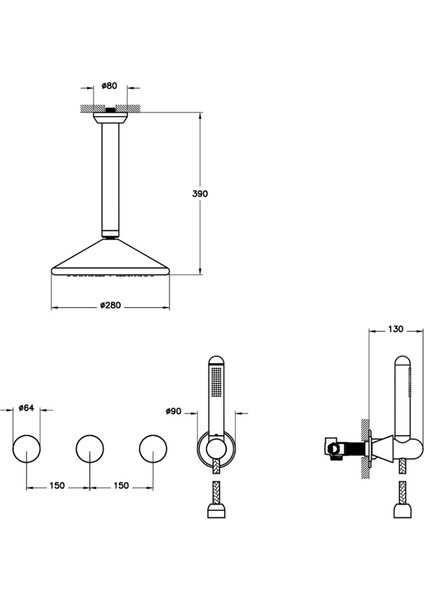 Vitra Liquid A42777 Ankastre Duş Seti, Krom fiyatları