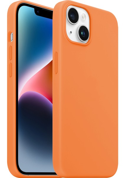 Buff iPhone 14 Rubber Fit Kılıf Light Orange