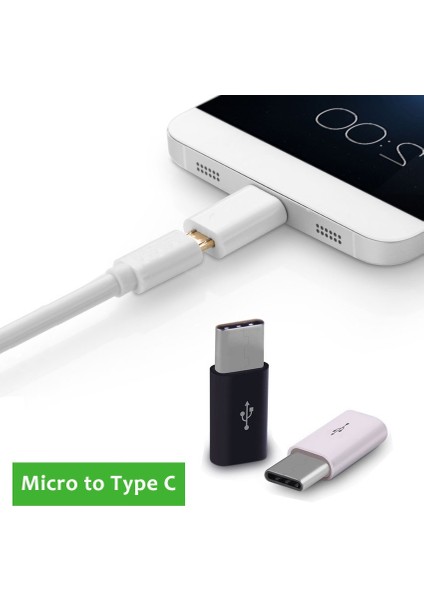 Rob Ada  USB 3.1 Type-C To Mikro USB Şarj Çevirici Dönüştürücü Adaptör Samsung Note 7 Lg G5 Gm5 Plus Mac