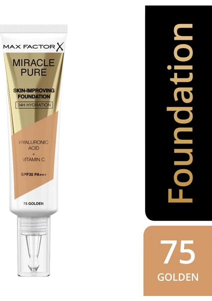 Max Factor Fondöten Miracle Pure Foundation Golden No:75