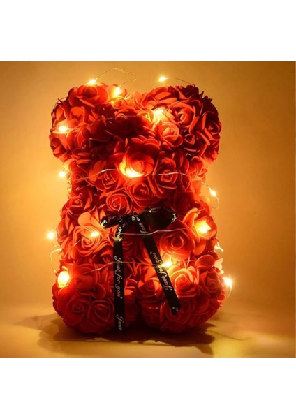 Işıklı Teddy Rose Kırmızı Gül Ayıcık fiyatları