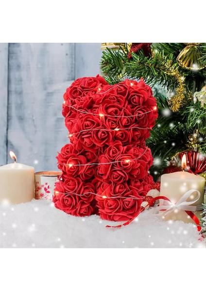 Işıklı Teddy Rose Kırmızı Gül Ayıcık modelleri
