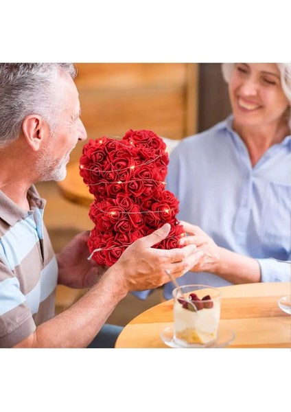Işıklı Teddy Rose Kırmızı Gül Ayıcık fırsatları