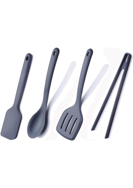 Korkmaz Silikon Mutfak Seti Spatula Servis Kaşığı Hamur Spatulası ve Maşa