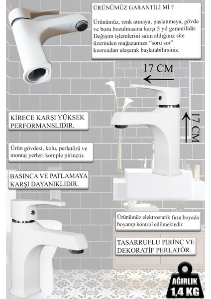 Irmak Beyaz Banyo, Lavabo, Mutfak Bataryaları Musluk Armatür Robot Duş Aksesuar Lavabo Duş Takımı