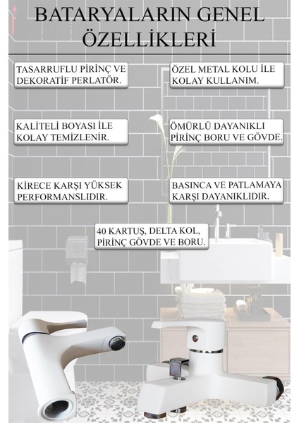 Irmak Beyaz Banyo, Lavabo Bataryaları Musluk Armatür Robot Duş Aksesuar Lavabo Duş Takımı fiyatları