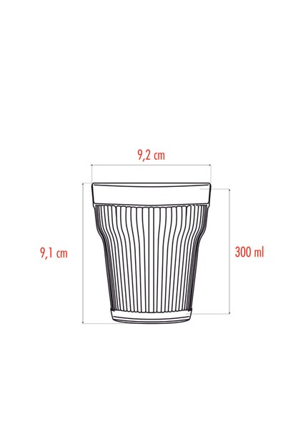 Akrilik Füme 6'lıi Kısa Bardak & Su Meşrubat Kahve Yanı Bardağı 300 ml ( Cam Değildir )