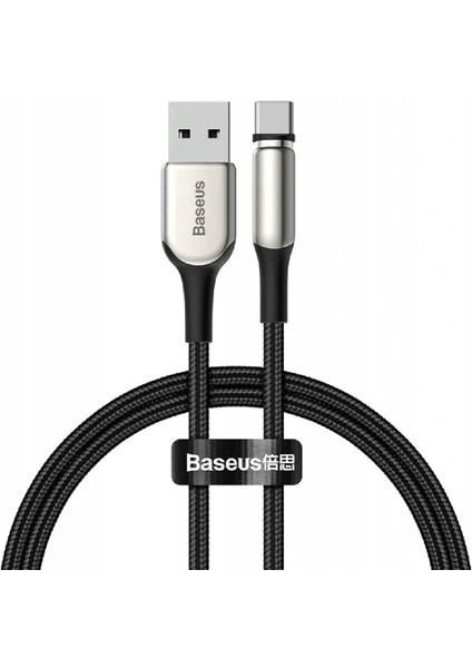 Zinc Magnetic Type-C 2.4A Şarj ve Data Kablo 1 mt -Siyah