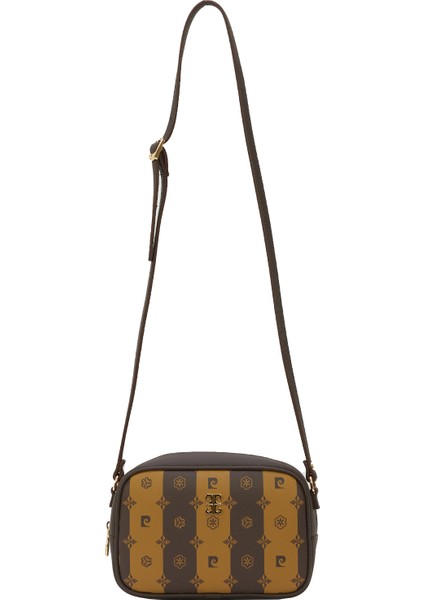 Kahve Çizgili Monogram Kadın Çapraz Çanta 05PO22Y1538-CM Kh