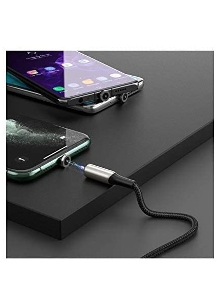 Zinc Magnetic Type-C 2.4A Şarj ve Data Kablo 1 mt -Siyah fırsatları