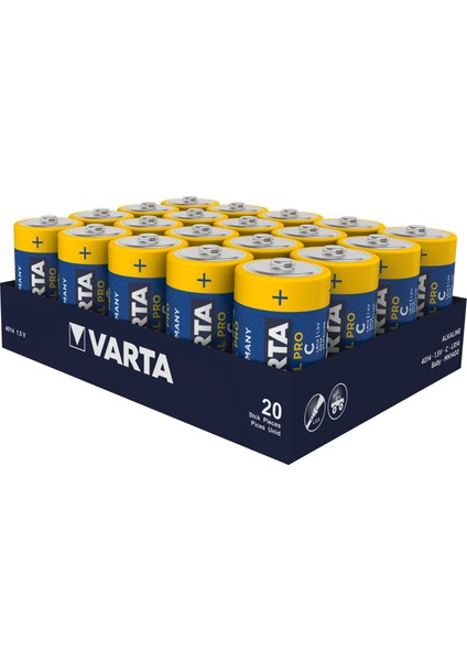 4014 Endüstriyel Alkalin Orta Boy C Pil 20'li