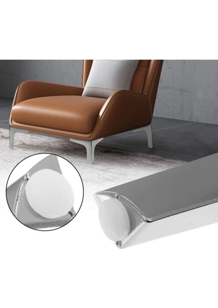 (4 Adet) 12cm Modern Krom Metal Mobilya, Dolap, Koltuk, Tv Ünitesi Ayakları