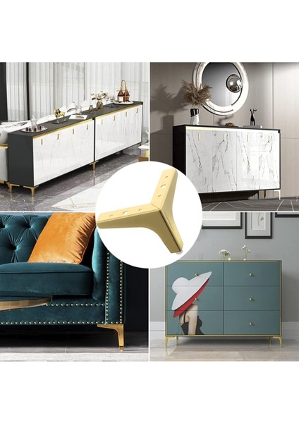 (4 Adet) 12cm Modern Gold Metal Mobilya, Dolap, Koltuk, Tv Ünitesi Ayakları fırsatları