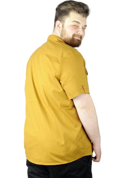 Büyük Beden Gömlek Kkol Çift Cep Kapaklı 20361 Kahve modelleri