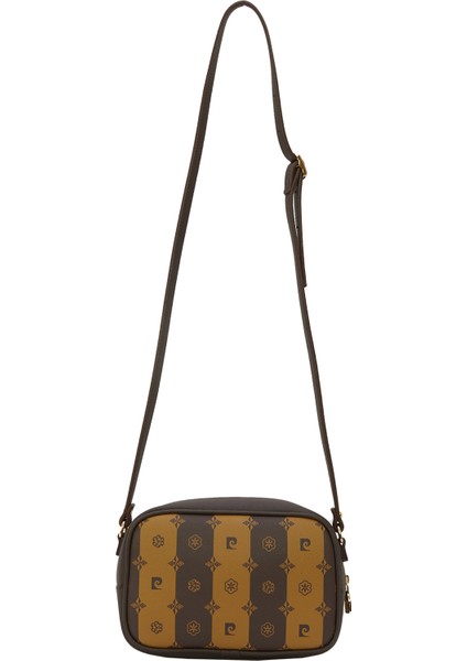Kahve Çizgili Monogram Kadın Çapraz Çanta 05PO22Y1538-CM Kh