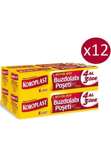 Büyük Buzdolabı Poşeti 4 Al 3 Öde 80'li x 12 Paket