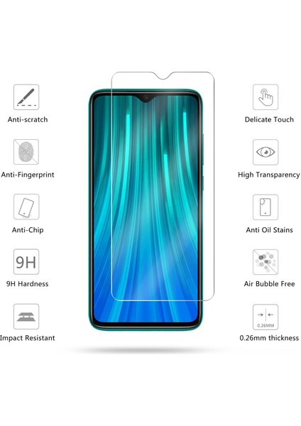 Xiaomi Redmi Note 8 Kılıf Zore Antişok Karbon Silikon Kapak + Cam