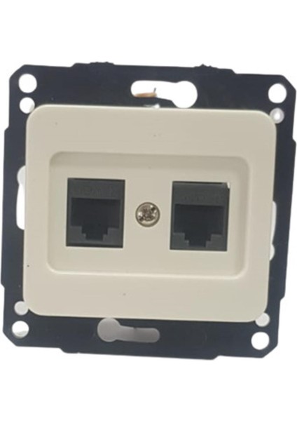 Kelebek Beyaz 2Xrj45 Priz (5 Adet)