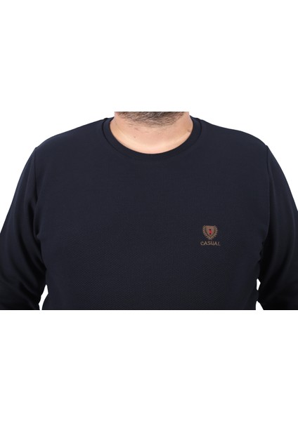Büyük Beden Sweatshirt Gipeli Casual 22712-LACIVERT fiyatları