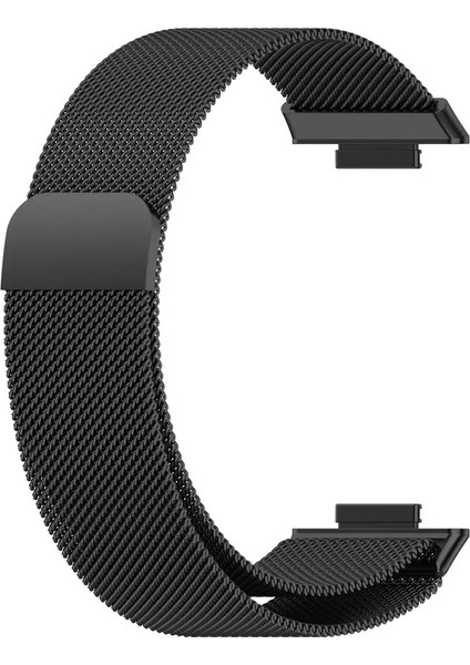 Huawei Watch Fit 2 Uyumlu Hasır Metal Örgü Işlemeli Mıknatıslı Kordon Kayış