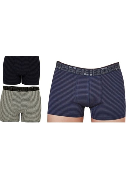 Erkek Berrak 3 Adet Çizgili Boxer 4475