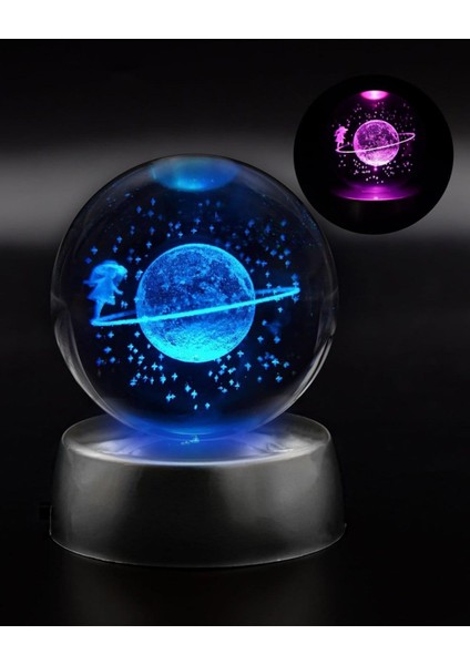 Satürn Cam Küre Satürn Kız Küre Renk Değiştiren Işıklı Dekoratif Cam Küre fiyatları
