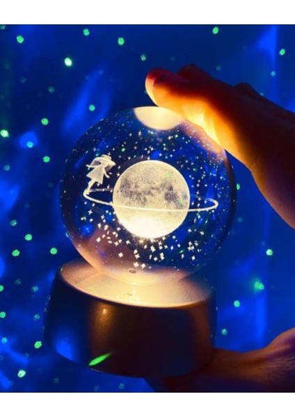 Satürn Cam Küre Satürn Kız Küre Renk Değiştiren Işıklı Dekoratif Cam Küre fırsatları