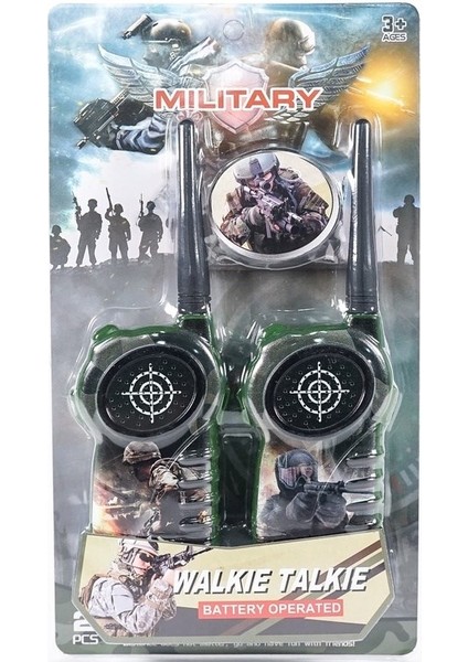 Oyuncak 2'li Telsiz Seti Askeri Telsiz Bas Konuş Walkie Talkie Oyuncak Telsiz