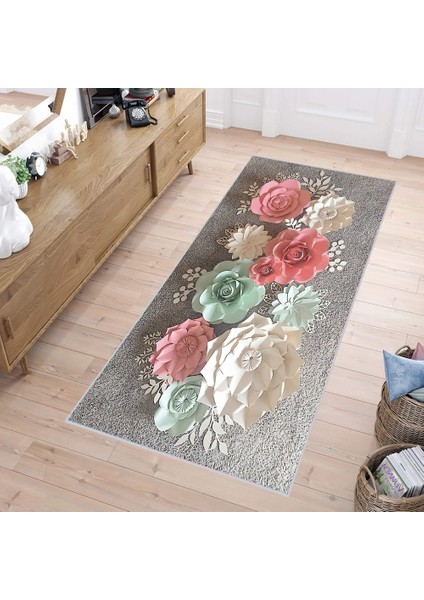Dijital Baskı Yıkanabilir Kaymaz Taban Salon Halısı RVG0237