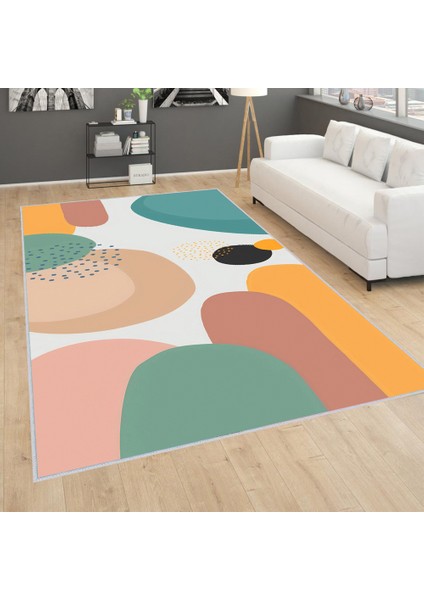 Dijital Baskı Yıkanabilir Kaymaz Taban Salon Halısı RVG0246