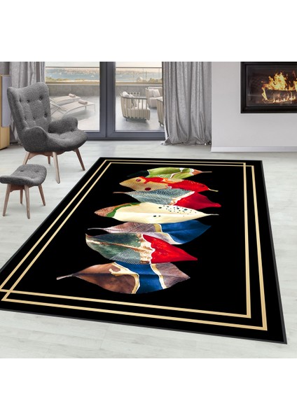 Dijital Baskı Yıkanabilir Kaymaz Taban Salon Halısı RVG0249